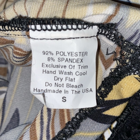 OH MY BOD  PRINT SLEEVELESS TANK LACE TRIM SZ S - Picture 9 of 10